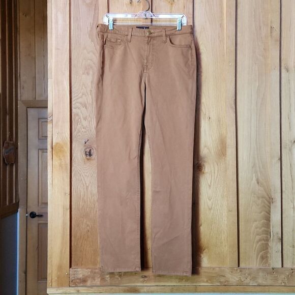 NEW Jen 7 by 7 for All Mankind High Rise Slim Straight Leg Jeans, Size 10, Brown - Picture 1 of 13